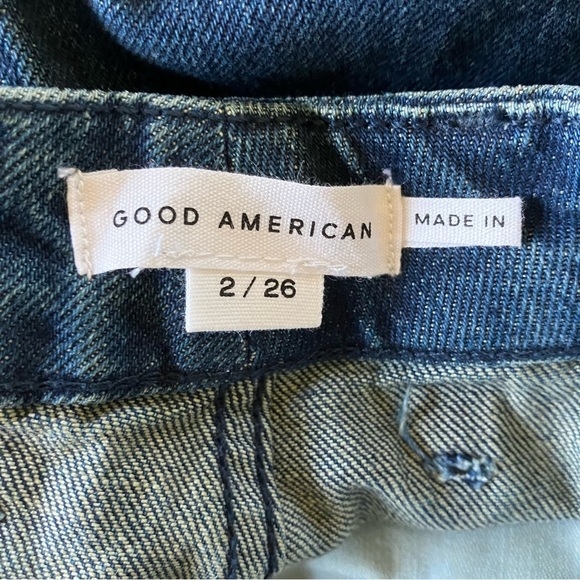 NWT Good American 90S PLEATED DENIM TROUSERS Indigo724 - Picture 9 of 11